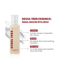 Load image into Gallery viewer, KSECRET | SEOUL 1988 Essence : Snail Mucin 97% + Rice 100ml