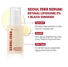 Load image into Gallery viewer, SEOUL 1988 Serum : Retinal Liposome 2% + Black Ginseng - 30ml
