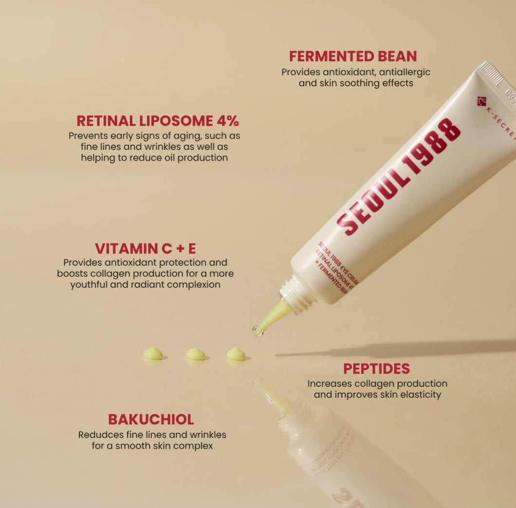 KSECRET SEOUL 1988 Eye Cream: Retinal Liposome 4% + Fermented Bean